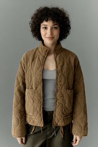 Kyrie | Damen Steppjacke Mit Hohem Kragen – Oliv