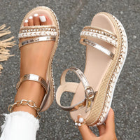Chloe | Damen Plus Größe Sweet Style Sommer Sandalen – Goldene