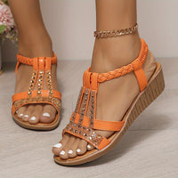 Trudy™ | Orthopädische Keilsandalen im Ibiza-Stil – Orange