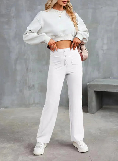Zara - Elastische hochtaillierte Hose