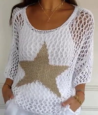Stefanie™ Feminine Häkel Eleganz – Weiß