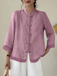 Sigal - Vintage Hemd Mit Lockerer Passform Und Patchwork Gestaltung – Rosa