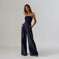 CECILIA  | Eleganter trägerloser Anzug – Dunkelblau