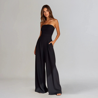 CECILIA  | Eleganter trägerloser Anzug – Schwarz