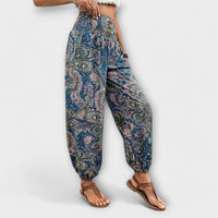 Scarletta – Weite Hose mit Ethno-Muster – Marinebla