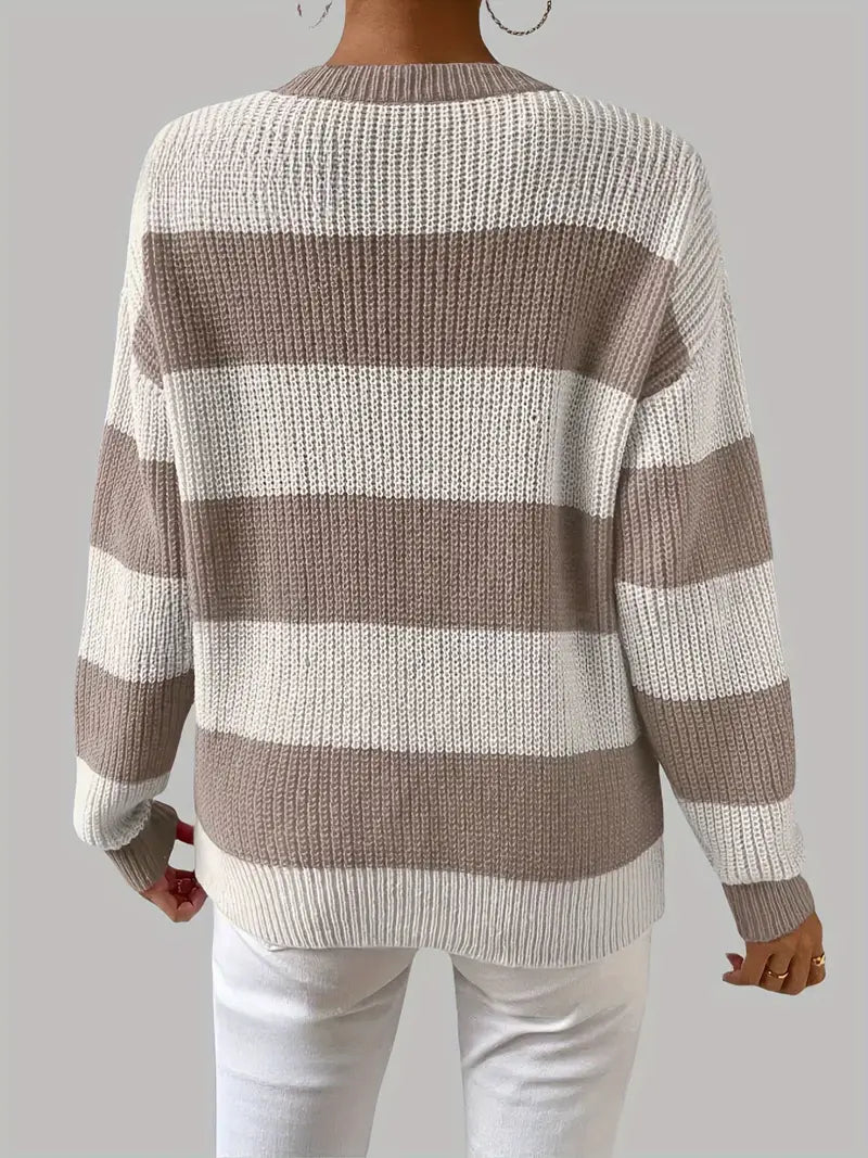 Clio | Schicker gestreifter Pullover mit Rundhalsausschnitt im nahöstlichen Stil