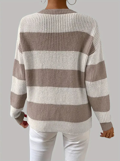 Clio | Schicker gestreifter Pullover mit Rundhalsausschnitt im nahöstlichen Stil
