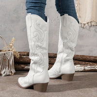 Kathleen | Gepolstert Runde Spitze Stiefel – Weiß