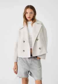 Charlotte | Kurze Zweireiher-Jacke – Weiß