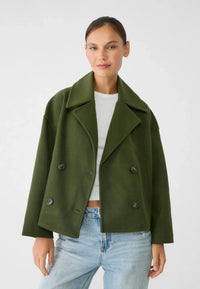 Charlotte | Kurze Zweireiher-Jacke – Grün
