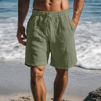 Christian | Herren Schnelltrocknende Leinen Badeshorts – Dunkelgrün