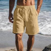 Christian | Herren Schnelltrocknende Leinen Badeshorts – Khaki