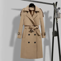 Laseanna | Schwarzer Trenchcoat mit Gürtel – Khaki