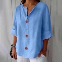Clara | Legere fließende Bluse – Hellblau