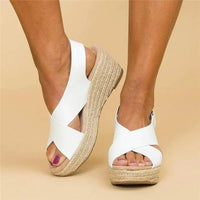 Zadie - lässige Plateausandalen mit überkreuzten Riemen – Weiß