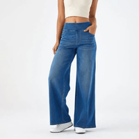 Mariel | Weite Jeanshose – Blau