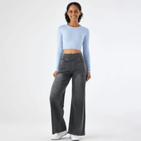 Mariel | Weite Jeanshose – Grau
