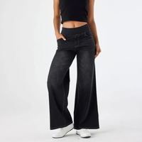Mariel | Weite Jeanshose – Schwarz