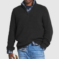 André - Strickpullover mit Reißverschluss – Schwarz