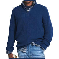 André - Strickpullover mit Reißverschluss – Königsblau