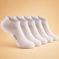 Damen-Kompressions-Sportsocken – Atmungsaktiv und bequem für Aktivitäten und den Alltag – 5 Paar Weiß