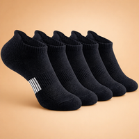 Damen-Kompressions-Sportsocken – Atmungsaktiv und bequem für Aktivitäten und den Alltag – 5 Paar Schwarz