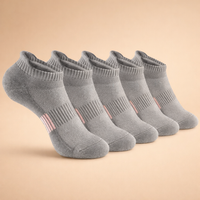 Damen-Kompressions-Sportsocken – Atmungsaktiv und bequem für Aktivitäten und den Alltag – 5 Paar Grau