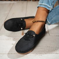 Cordania | Damen Komfort Schnür Loafer – Schwarz