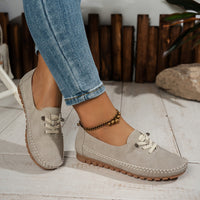 Cordania | Damen Komfort Schnür Loafer – Beige