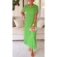 Cordelia | Damen Cut-Out Maxikleid Lochmuster – Grün