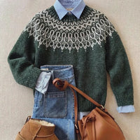 Tundra™ - Eleganter Vintage Strickpullover – Grün