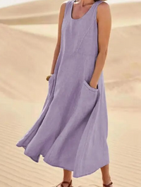 Tosca | Damen Schürzenkleid mit Taschen – Lila