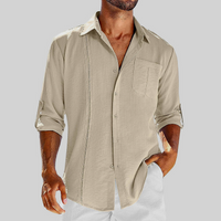 Raivo | Herren Langarm Leinen Overshirt – Beige
