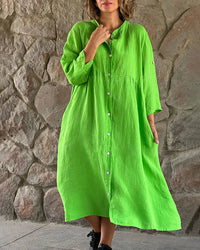 Luftiges Leinenkleid für Frauen – Grün