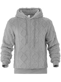 Men's Casual Sports Fleece-lined Hoodie – Grau