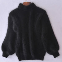 Emilie - Locker gestrickter Wollpullover – Schwarz