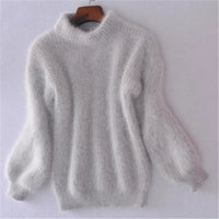 Jessica - Eleganter kalter Rippstrickpullover – Grau
