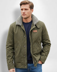 Feldjacke mit weichem Hemdkragen für Herren – Grün