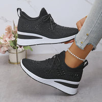 Elena | Funkelnde Damen-Sneakers modern & cozy – Schwarz