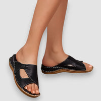 Stella | Orthopädische Ledersandalen – Schwarz