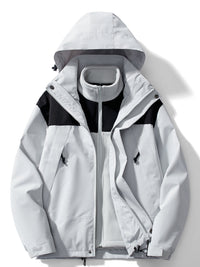 Herren-Winterjacke mit kapuzendesign | 3-in-1-Ausführung – Grau
