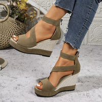 Gianna | Neue Sommer-Keilsandalen für Frauen – Khaki