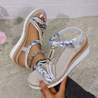 Addison - Women'S Summer New Arrival, Keilsandalen mit Kordel-Detail – Silber