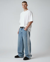 Straight Leg Baggy Jeans für Herren in hellem Denimblau – Blau