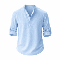Jonas | Moderne Bluse im leichten Design – Hellblau