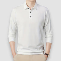 Zeno | Casual Long Sleeve Polo Shirt – Weiß