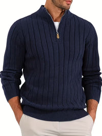 Yedidya - Lässiger Langarm Strick Pullover – Marine
