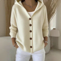 Felicia | Trendige Strickjacke mit Kapuze – Beige