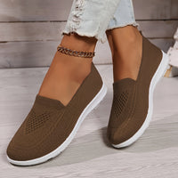 Heidi-Mode | Einfarbige Gestrickte Sneaker Für Damen – Braun