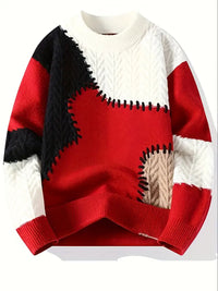 Wagner – Lässiger Strickpullover Mit Rundhalsausschnitt – Rot